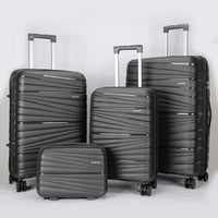 HKM-587859 4-Piece Luggage Set with Spinner Wheels, Durable PP Storage Trolley Cases in 14, 20, 24, and 28 Inch Sizes