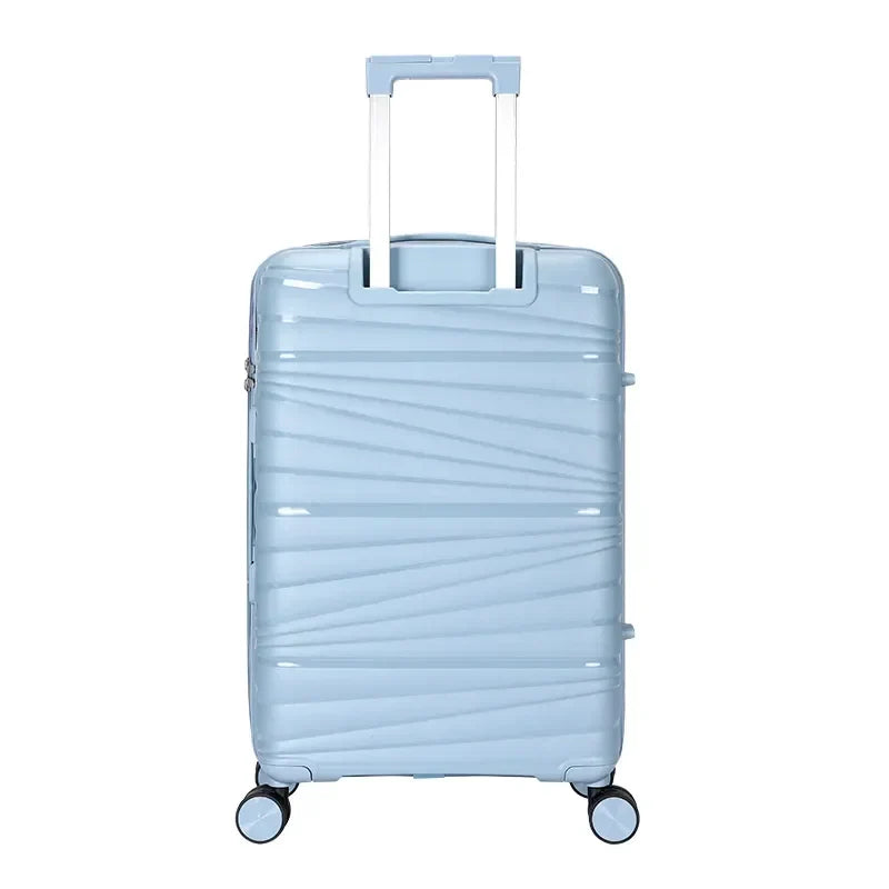 HKM-587859 4-Piece Luggage Set with Spinner Wheels, Durable PP Storage Trolley Cases in 14, 20, 24, and 28 Inch Sizes
