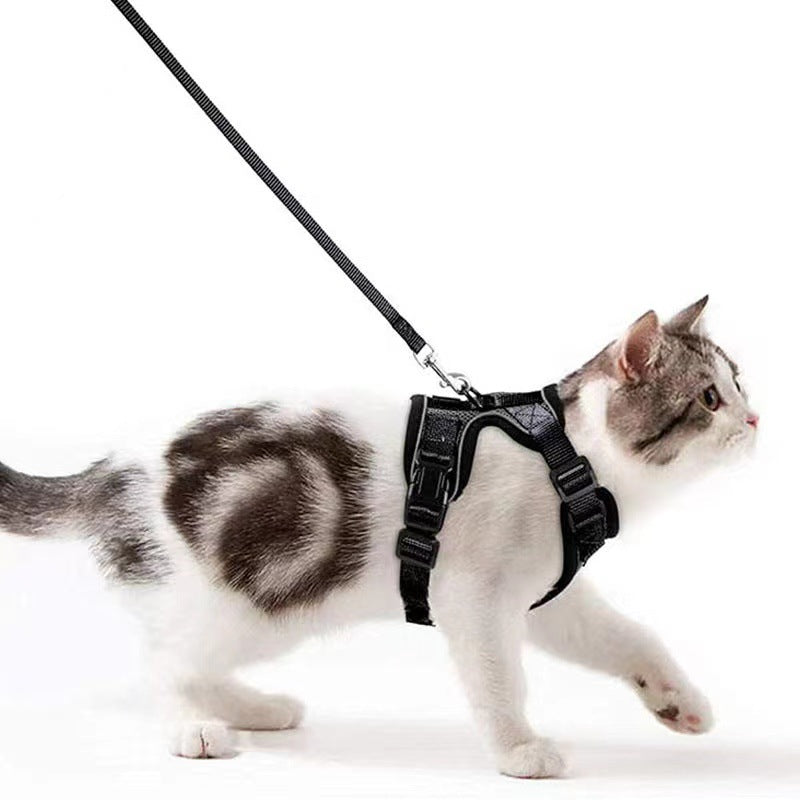 HKM-5881277 Breathable Reflective Cat Harness with Adjustable Straps and Leash