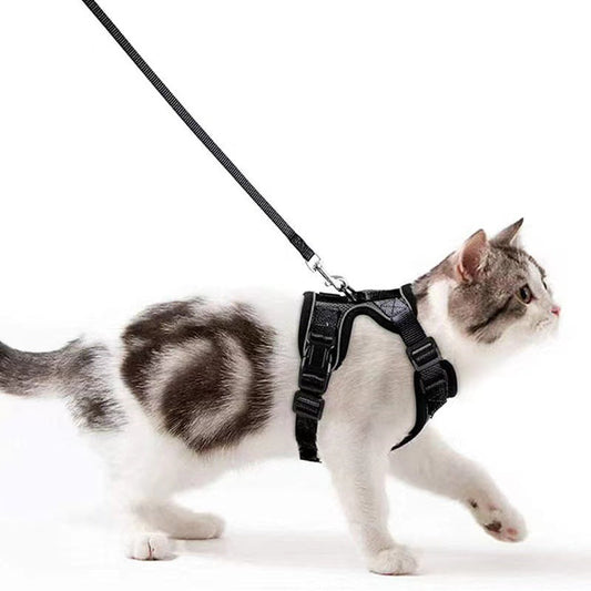 HKM-5881277 Breathable Reflective Cat Harness with Adjustable Straps and Leash