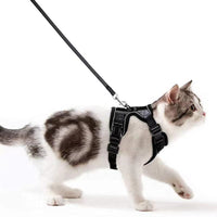 HKM-5881277 Breathable Reflective Cat Harness with Adjustable Straps and Leash