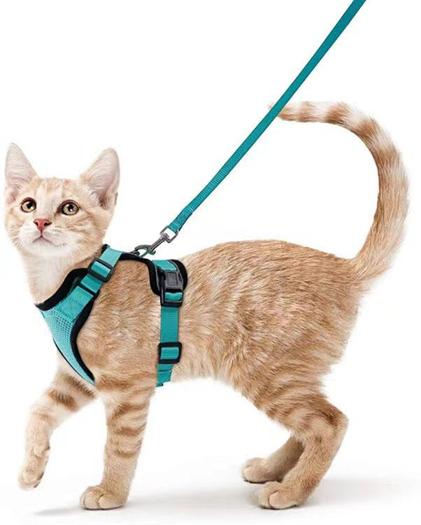 HKM-5881277 Breathable Reflective Cat Harness with Adjustable Straps and Leash