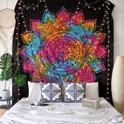 HKM-588179 European Classical Plush Fabric Tapestry Tarpaulin - Geometric Abstraction for Bedroom and Living Room Décor