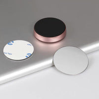 HKM-588179 Magnetic Car Phone Holder for Steering Wheel, Dashboard & Sun Visor - Rose Gold Disk with 3 Iron Plates