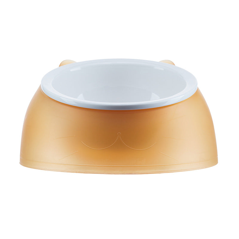 HKM-5882173 Tilting Anti-overturning Ceramic Pet Bowl for Cats and Small Dogs - 250ml Capacity, Multiple Colors Available