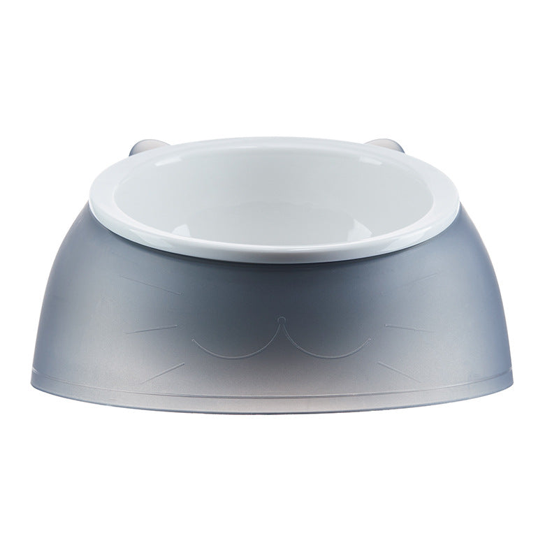 HKM-5882173 Tilting Anti-overturning Ceramic Pet Bowl for Cats and Small Dogs - 250ml Capacity, Multiple Colors Available