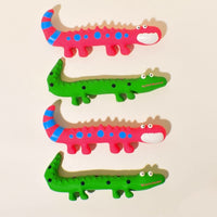 HKM-5882813 Durable Latex Lizard Dog Toy for Molar Health - Pink and Green