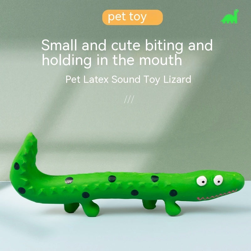 HKM-5882813 Durable Latex Lizard Dog Toy for Molar Health - Pink and Green