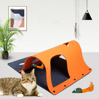HKM-588307 2-in-1 Cat Tunnel and Nest with Removable Felt, Multi-Combination Design for Playful Pets