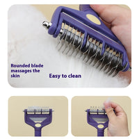 HKM-5883581 Multi-functional Dog and Cat Knot Untangling Comb for Effective Hair Cleaning with Metal and Plastic Design