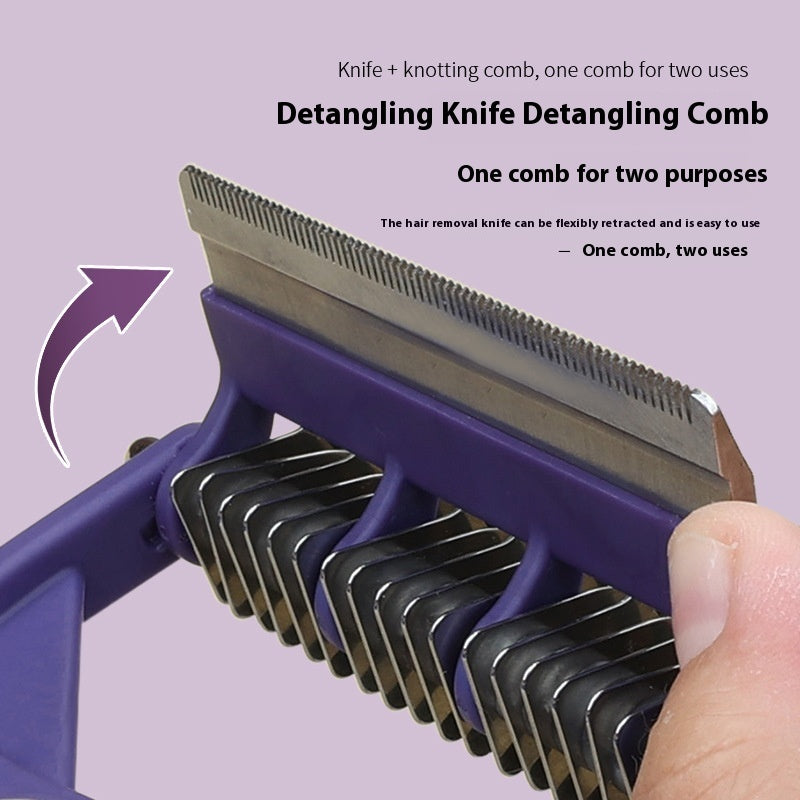HKM-5883581 Multi-functional Dog and Cat Knot Untangling Comb for Effective Hair Cleaning with Metal and Plastic Design
