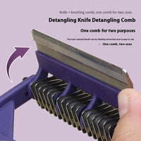HKM-5883581 Multi-functional Dog and Cat Knot Untangling Comb for Effective Hair Cleaning with Metal and Plastic Design
