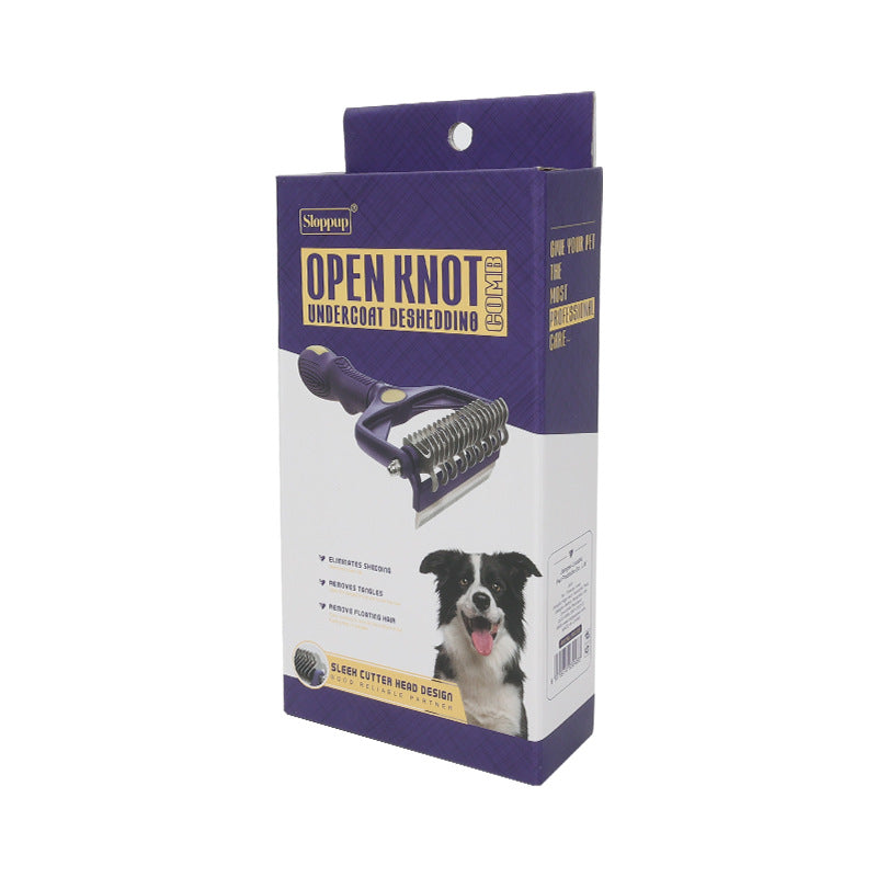 HKM-5883581 Multi-functional Dog and Cat Knot Untangling Comb for Effective Hair Cleaning with Metal and Plastic Design