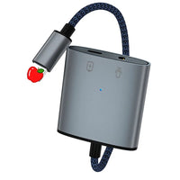 HKM-588371 2 in 1 Lightning to 3.5mm Audio and Charging Adapter for iPhone with Microphone Support