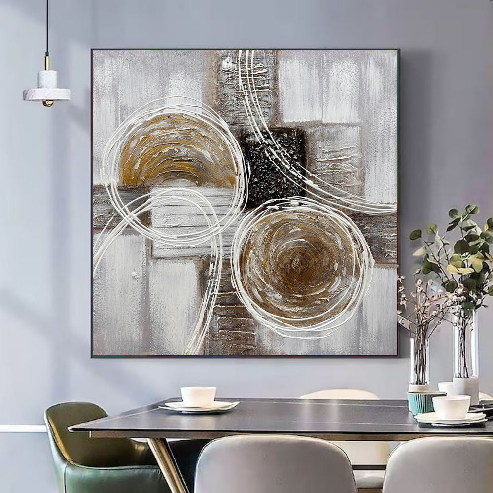 HKM-588563 Abstract Thick Oil Texture Landscape Canvas Art for Modern Home Decor, Multiple Sizes Available