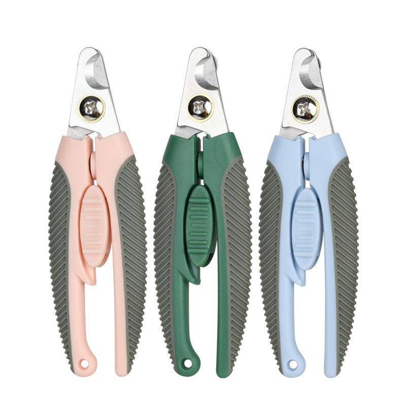 HKM-5885757 Plus Size Pet Nail Clippers for Dogs and Cats in Sweet Peach Pink, Olive Green, and Haze Blue