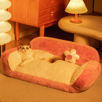 HKM-5886013 Cozy Removable and Washable Cat Nest for Indoor Cats - Ins Cream Puff & Strawberry Cheese Design