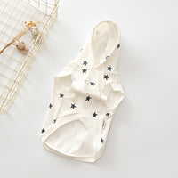 HKM-5886141 Casual Cotton Hoodie for Small Dogs with Cap - Black & White, Multiple Sizes Available