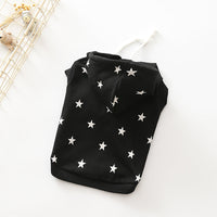 HKM-5886141 Casual Cotton Hoodie for Small Dogs with Cap - Black & White, Multiple Sizes Available
