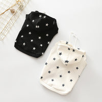 HKM-5886141 Casual Cotton Hoodie for Small Dogs with Cap - Black & White, Multiple Sizes Available
