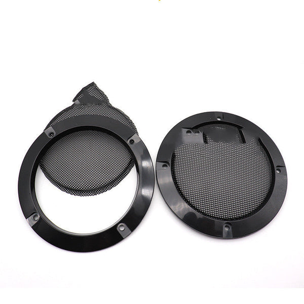 HKM-588691 Car Subwoofer Speaker Protective Cover - Metal & ABS, 2 to 10 inch Models, Black Finish