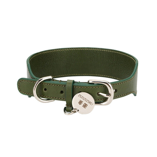 HKM-5887549 Chic First Layer Cowhide Luxury Dog Collar for All Occasions