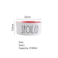 HKM-5887933 Contrasting Color Ceramic Pet Bowl - Available in Small, Medium, and Large Sizes