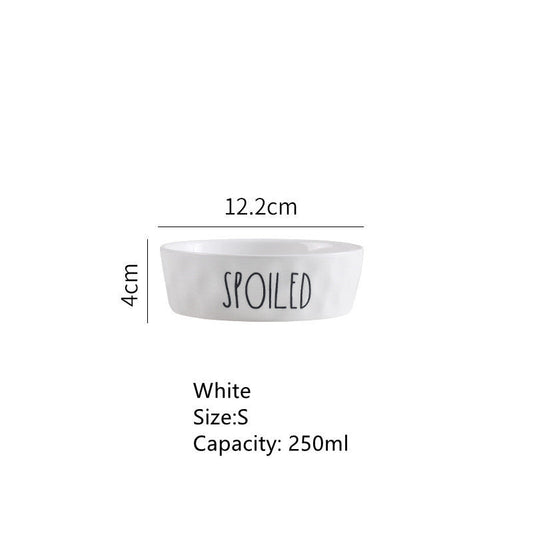 HKM-5887933 Contrasting Color Ceramic Pet Bowl - Available in Small, Medium, and Large Sizes