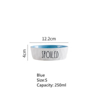 HKM-5887933 Contrasting Color Ceramic Pet Bowl - Available in Small, Medium, and Large Sizes