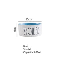 HKM-5887933 Contrasting Color Ceramic Pet Bowl - Available in Small, Medium, and Large Sizes