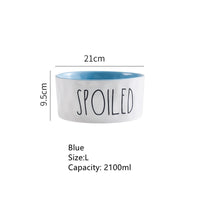 HKM-5887933 Contrasting Color Ceramic Pet Bowl - Available in Small, Medium, and Large Sizes