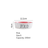 HKM-5887933 Contrasting Color Ceramic Pet Bowl - Available in Small, Medium, and Large Sizes