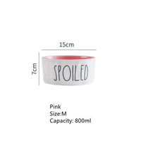 HKM-5887933 Contrasting Color Ceramic Pet Bowl - Available in Small, Medium, and Large Sizes