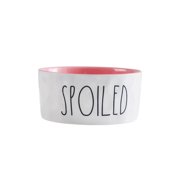 HKM-5887933 Contrasting Color Ceramic Pet Bowl - Available in Small, Medium, and Large Sizes