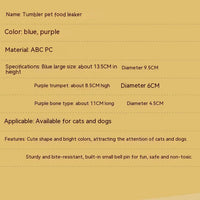 HKM-5888573 Pet Tumbler Toy for Dogs and Cats - Interactive Food Feeder with Bells, Non-Toxic and Sturdy Design