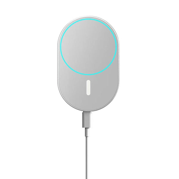 HKM-588883 15W Wireless Charging Phone Mount - Silver & Black, Fast Charging Compatible with Most Devices