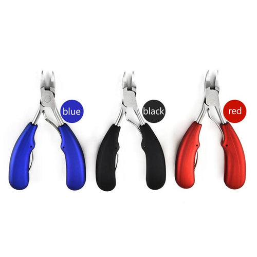 HKM-588947 Precision Stainless Steel Nail Clipper Set for All Skin Types - Available in Black, Red, and Blue