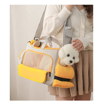 HKM-5889981 Large Capacity Soft Nylon Pet Crossbody Bag with Shoulder Strap and Poop Bag - Available in Navy Blue and Khaki