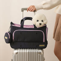 HKM-5889981 Large Capacity Soft Nylon Pet Crossbody Bag with Shoulder Strap and Poop Bag - Available in Navy Blue and Khaki