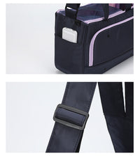HKM-5889981 Large Capacity Soft Nylon Pet Crossbody Bag with Shoulder Strap and Poop Bag - Available in Navy Blue and Khaki