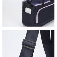 HKM-5889981 Large Capacity Soft Nylon Pet Crossbody Bag with Shoulder Strap and Poop Bag - Available in Navy Blue and Khaki