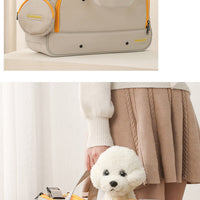 HKM-5889981 Large Capacity Soft Nylon Pet Crossbody Bag with Shoulder Strap and Poop Bag - Available in Navy Blue and Khaki
