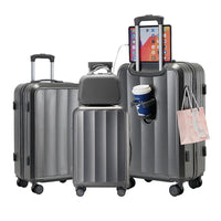 HKM-589011 Custom Hard Shell Trolley Carry-On Luggage Suitcase Travel Set