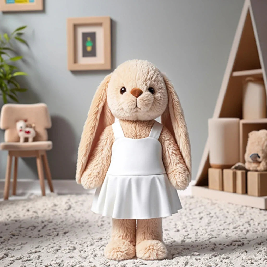 HKM-589075 Soft Plush Pink Bunny Toy - Cartoon Ballet Peter Rabbit for Babies