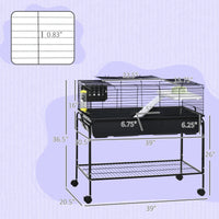 HKM-5891389 Two-Story Small Animal Habitat with Removable Stand and Storage Shelf