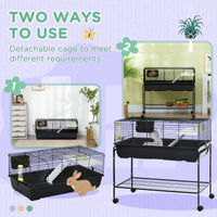 HKM-5891389 Two-Story Small Animal Habitat with Removable Stand and Storage Shelf