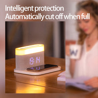 HKM-589139 Wireless Charging Alarm Clock with Night Light and Table Lamp Function