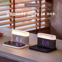 HKM-589139 Wireless Charging Alarm Clock with Night Light and Table Lamp Function