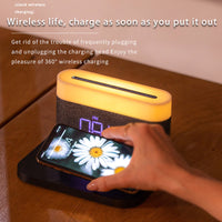 HKM-589139 Wireless Charging Alarm Clock with Night Light and Table Lamp Function