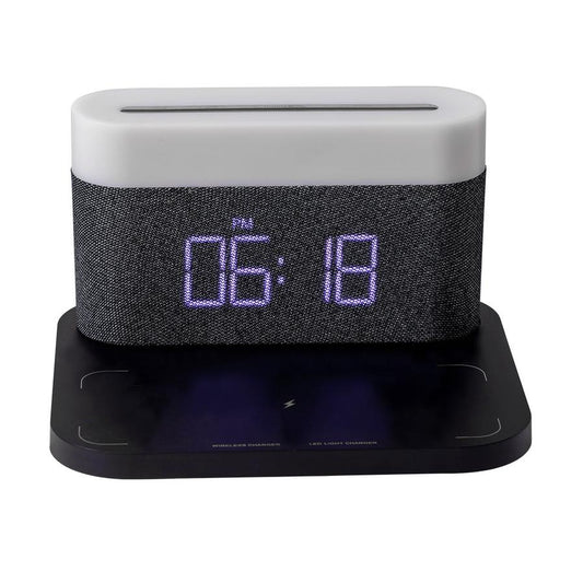 HKM-589139 Wireless Charging Alarm Clock with Night Light and Table Lamp Function